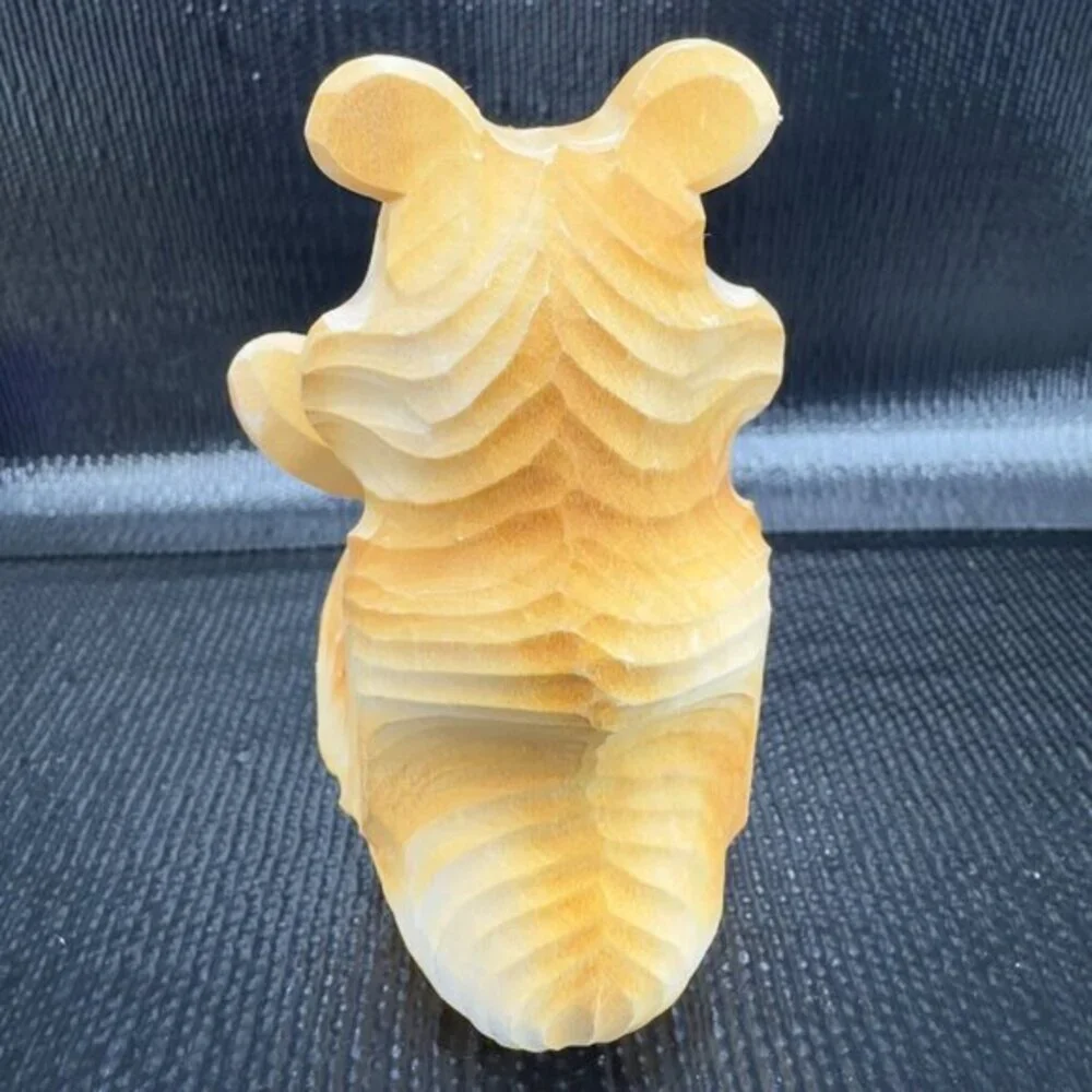 Russian‎ Folk Art Hand Carved Wooden Bear With Spoon Figurine Vintage Decor